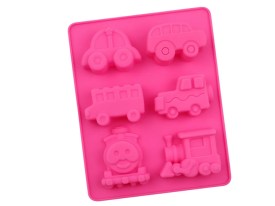 Molde silicona 6 transportes animados 